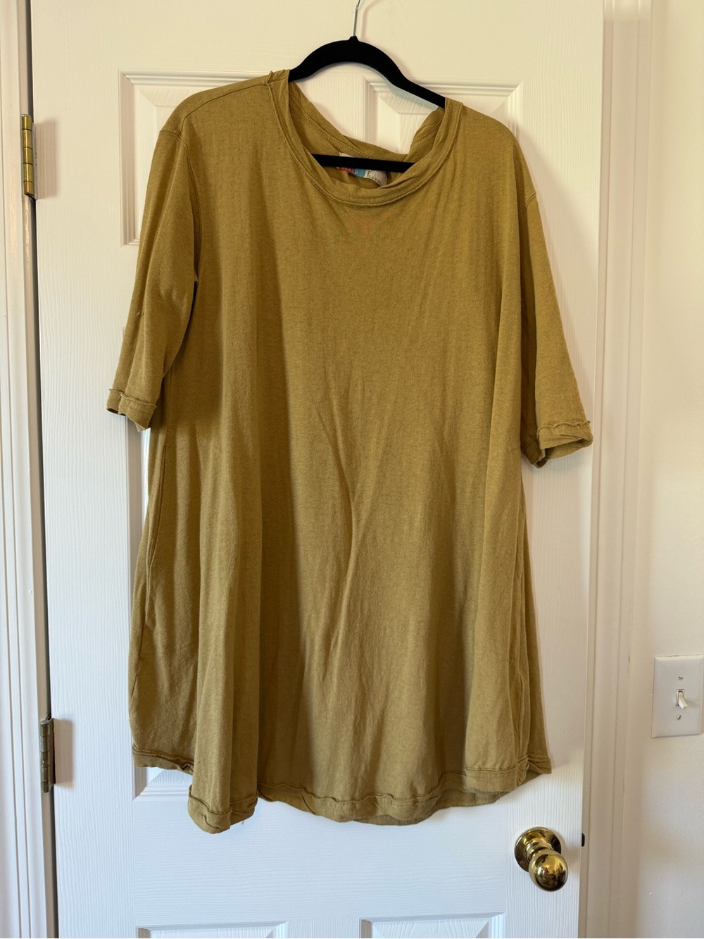 Free People Mustard Yellow Mini Swing Dress